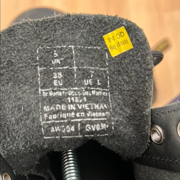 Dr. Martens Black and Yellow Combat Boots with Chunky Sole - Picture 13 of 16